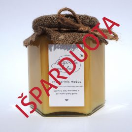 Pavasarinis medus, 500 g. (šešiakampis stiklainis)